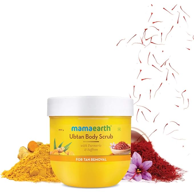 Mamaearth Ubtan Body Scrub with Turmeric & Saffron for Tan Removal - 200 g - Image 1